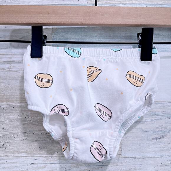 Silkberry Baby Macaron Ruffle 2 Pc Dress White Organic Cotton Baby Girl 12M-18M - Picture 4 of 6